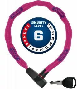 ABUS Catena 6806K/75 ...bitte Farbe Wählen -Fahrradzubehör Verkäufe 2023 Abus Kettenschloss Catena 6806 K 75B neon pink Securitylevel 6 4003318825125