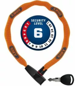 ABUS Catena 6806K/85 ...bitte Farbe Wählen -Fahrradzubehör Verkäufe 2023 Abus Kettenschloss Catena 6806 K 85B neon orange Securitylevel 6 4003318902918