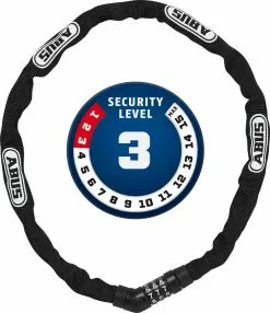 ABUS Steel-O-Chain 4804C/75 Black Mit Einstellbarer Zahlenkombination