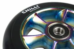 Chilli Pro Scooter Ersatzrolle Wheel Turbo 110mm Black PU / Rainbow Core -Fahrradzubehör Verkäufe 2023 C 1034 RBb