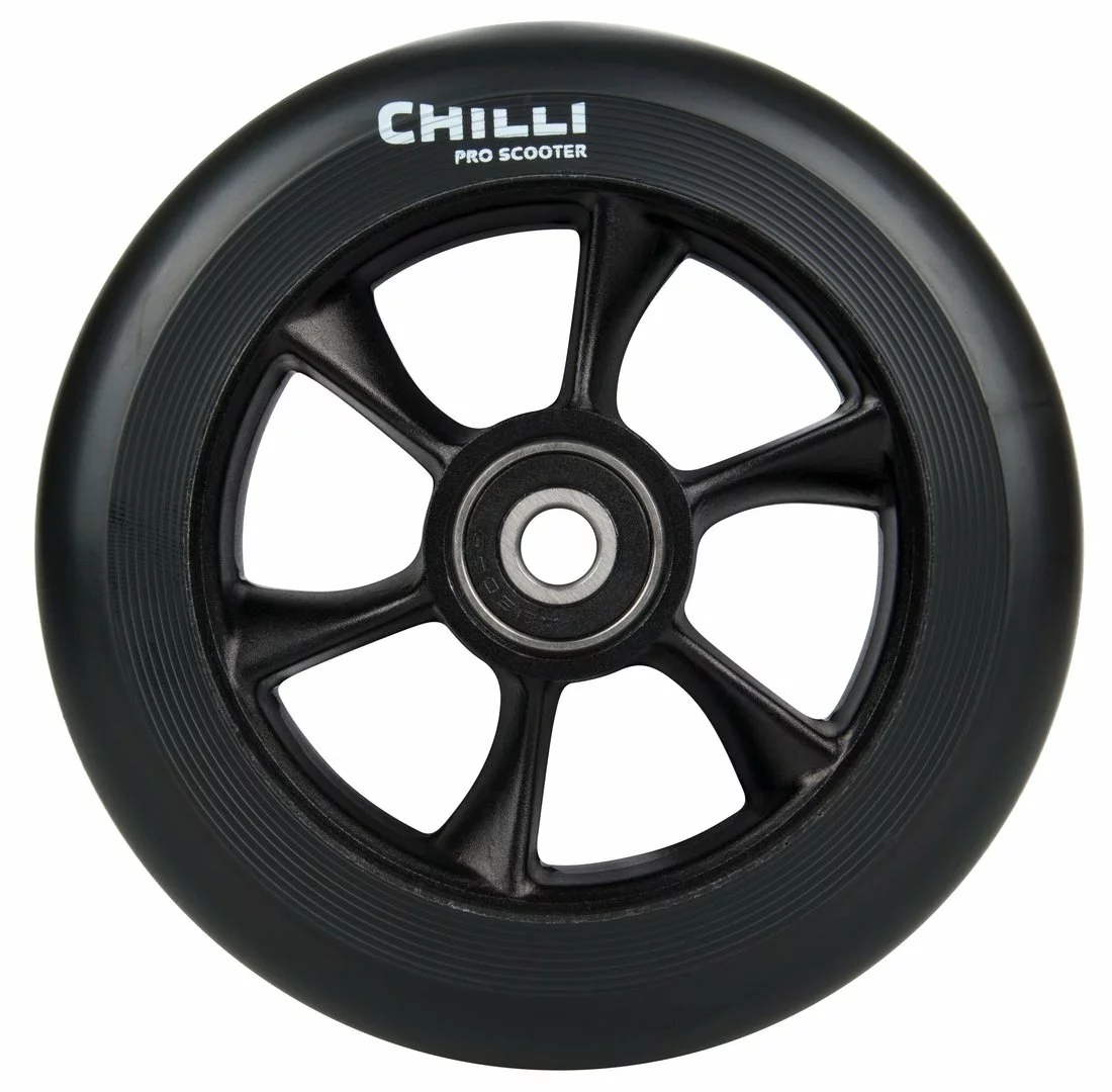 Chilli Pro Scooter Ersatzrolle Wheel Turbo 110mm Black PU / Black Core 1 Chilli Pro Scooter Ersatzrolle Wheel Turbo 110mm Black PU / Black Core