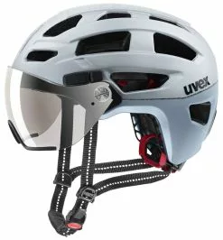 Uvex Finale-Visor 52-57cm / 56-61cm -Fahrradzubehör Verkäufe 2023 Helm Uvex Finale Visor silver matt 52 57cm S4107530615 4043197323107