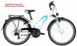 Pegasus Avanti 2018 21-Gang -Fahrradzubehör Verkäufe 2023 Pegasus Avanti 2018 26 Zoll Damen Trapez weiss petrol tuerkis 576 74238