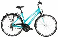 Pegasus Avanti 2018 21-Gang -Fahrradzubehör Verkäufe 2023 Pegasus Avanti 2018 28 Zoll 21 Gang Damen Trapez tuerkis weiss orange 576 70645