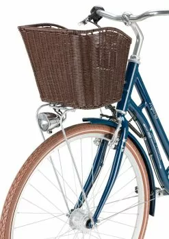 Pegasus Bici Italia 1949 Vorderrad-Korb Rattan Dunkelbraun Incl Gep.Träger Silber
